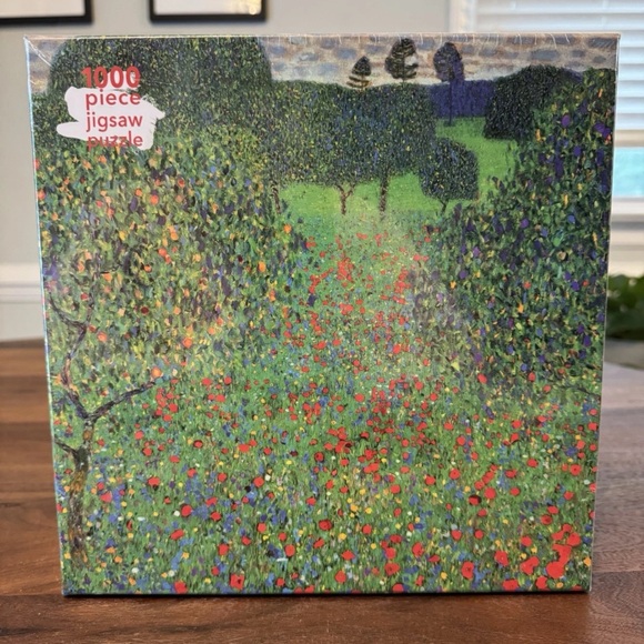 New Sealed 1000 Piece Jigsaw Puzzle Poppy Field Gustav Klimt - Picture 1 of 3